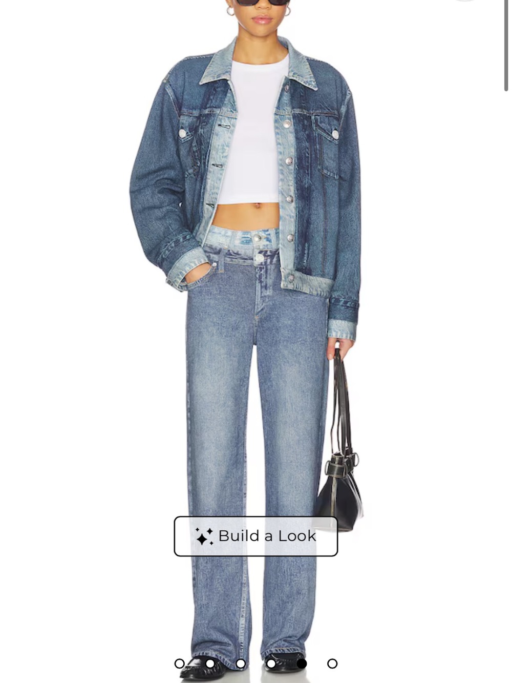 rag & bone Wide-Leg Jeans in Dark Blue Wash